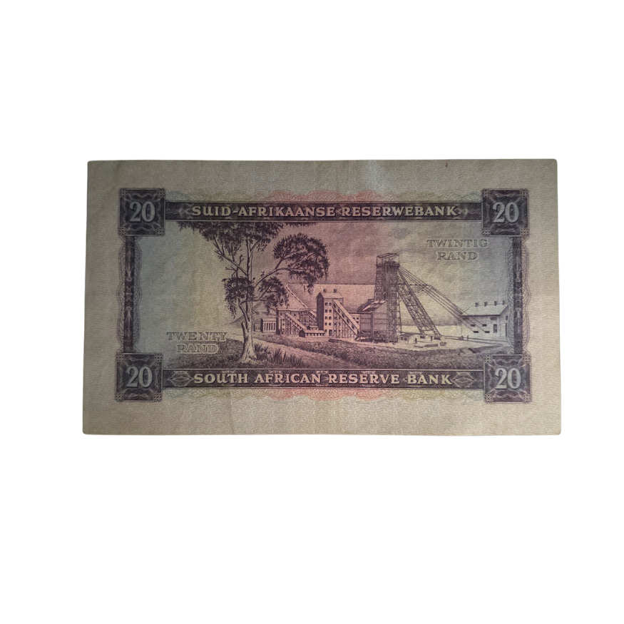 South African Reserve Bank Twenty Rand 1962 Afr/Eng S/N: D2/624080 Hern: 662 - Image 2