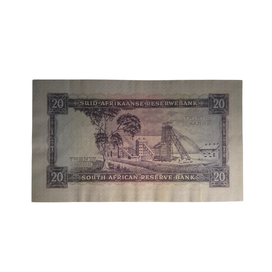 South African Reserve Bank Twenty Rand 1961 Eng/Afr S/N: D1/439544 Hern: 661 - Image 2