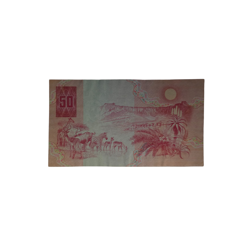South African Reservebank Fifty Rand Afr/Eng 1990 S/N: XX0600146E Herb: 807 - Image 2