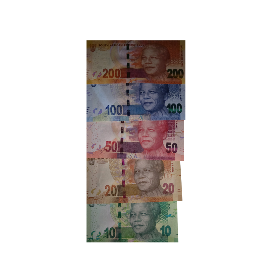 South African Reserve Bank 2014 L.Kganyago R10, R20, R50 R100, R200 set S/N AA0000456 A-E - Image 2