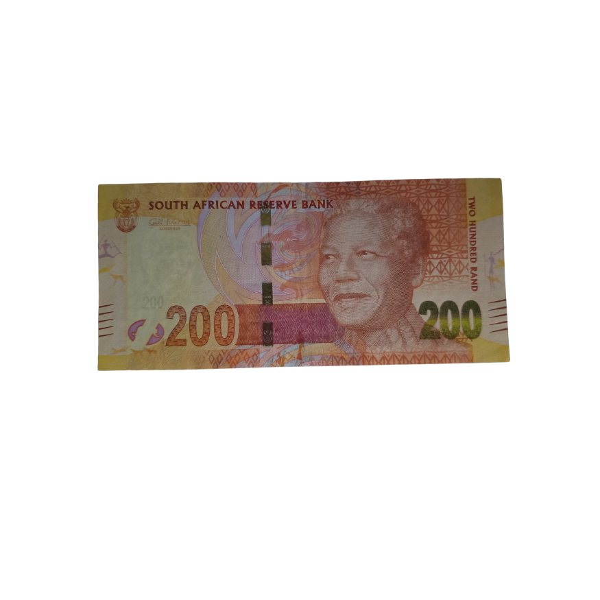 South African Reserve Bank Two Hundred Rand 2012 S/N: AA0819147E Hern: 1015