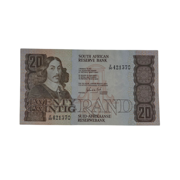 South African Reserve Bank Twenty Rand 1984 Eng/Afr S/N: Z30/421370 Hern: 682