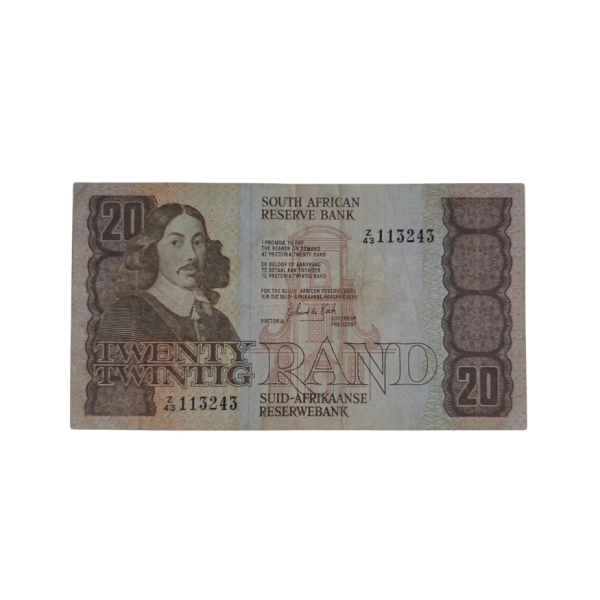South African Reserce Bank Twenty Rand 1984 Eng/Afr S/N: Z43/113243 Hern: 682