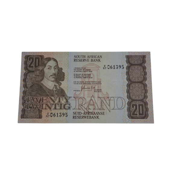 South African Reserve Bank Twenty Rand 1984 Eng/Afr S/N: Z57/061395 Hern: 682
