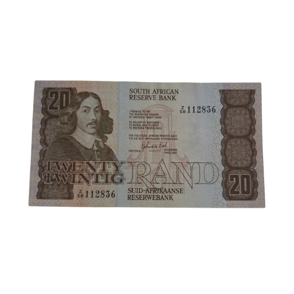 South African Reserve Bank Twenty Rand 1984 Eng/Afr S/N: Z58/112836 Hern: 682