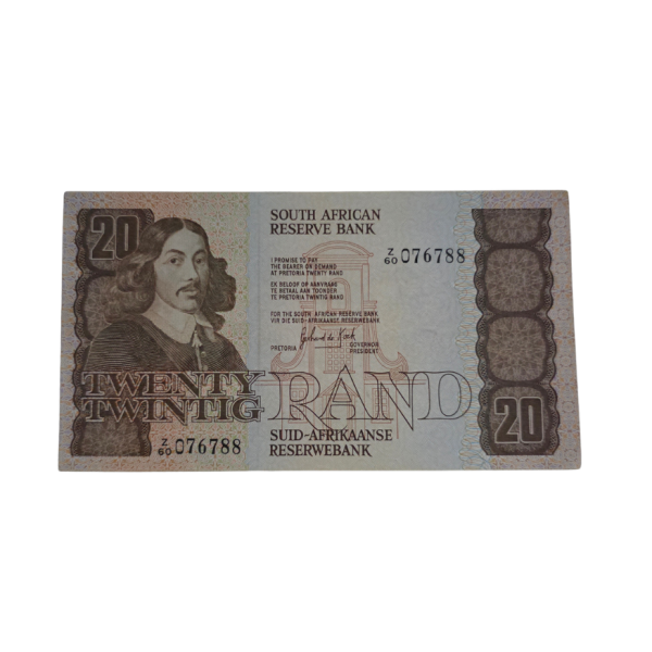 South African Reserve Bank Twenty Rand 1984 Eng/Afr S/N: Z60/076788 Hern: 682