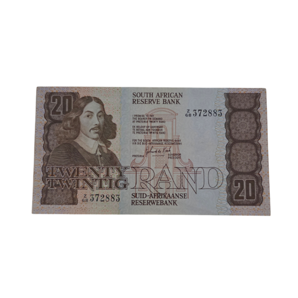 South African Reserve Bank Twenty Rand 1984 Eng/Afr S/N: Z68/372883 Hern: 682