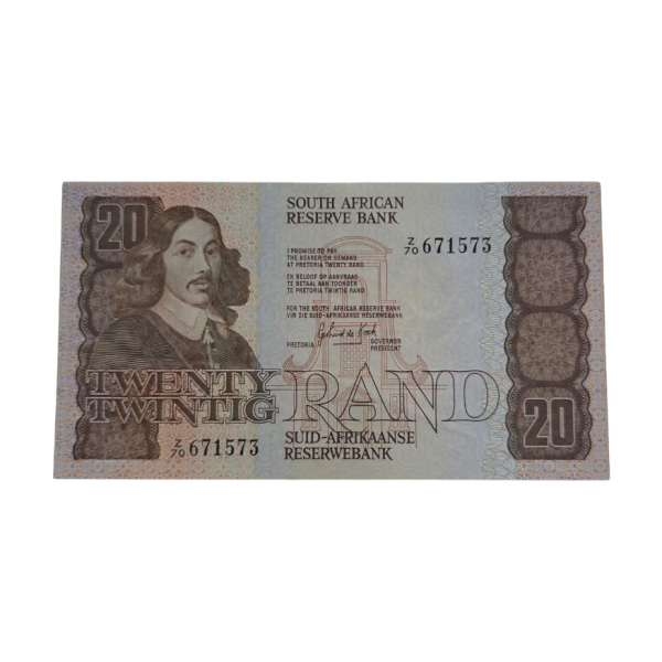 South African Reserve Bank Twenty Rand 1984 Eng/Afr S/B: Z70/671573 Hern: 682