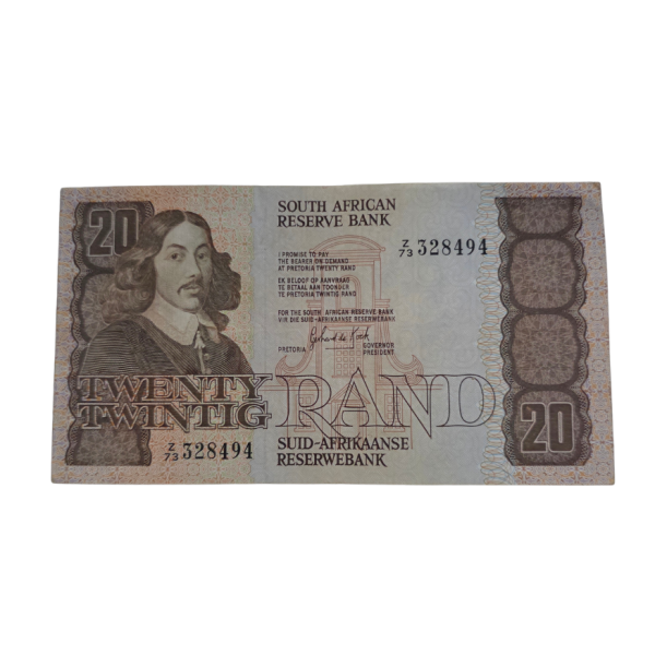 South African Reserve Bank Twenty Rand 1984 Enf/Afr S/N: Z73/328494 Hern: 682