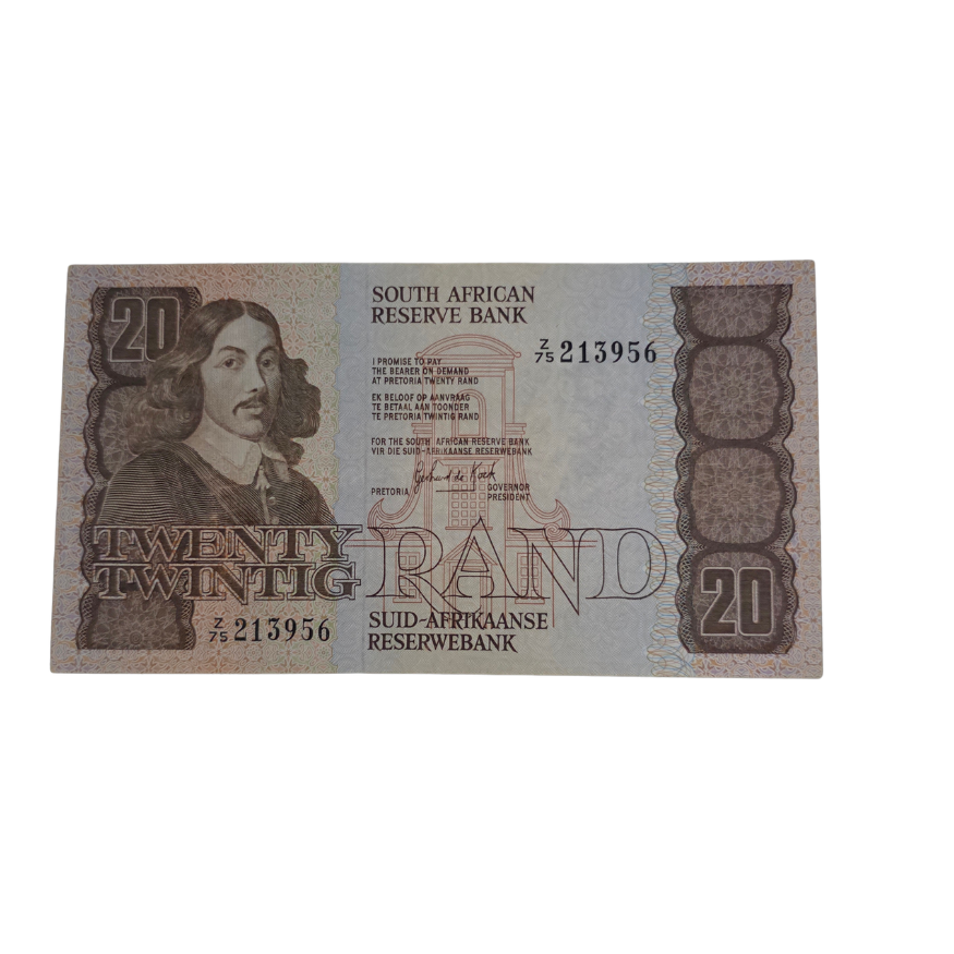 South African Reserve Bank Twenty Rand 1984 Eng/Afr S/N:Z75/213956 Hern: 682