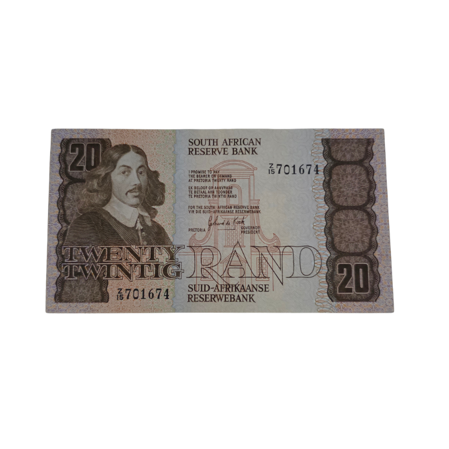 South African Reserve Bank Twenty Rand 1984 Eng/Afr S/N: Z15/701674 Hern: 682