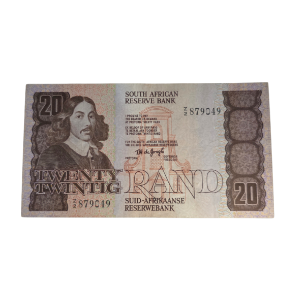 South African Reserve Bank Twenty Rand 1979 Eng/Afr S/N: Z2/879049 Hern: 668