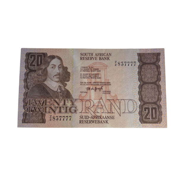 South African Reserve Bank Twenty Rand 1979 Eng/Afr S/N: Z2/837777 Hern: 668