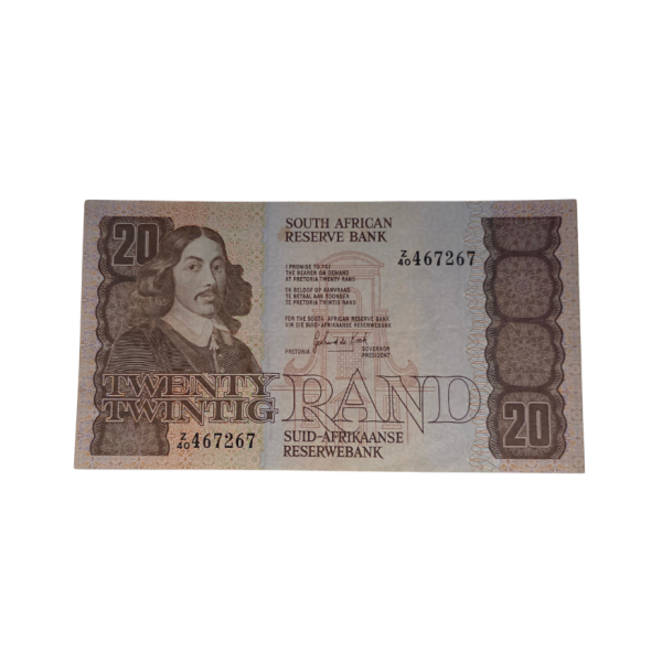 South African Reserve Bank Twenty Rand 1984 Eng/Afr S/N: Z40/467267 Hern: 682