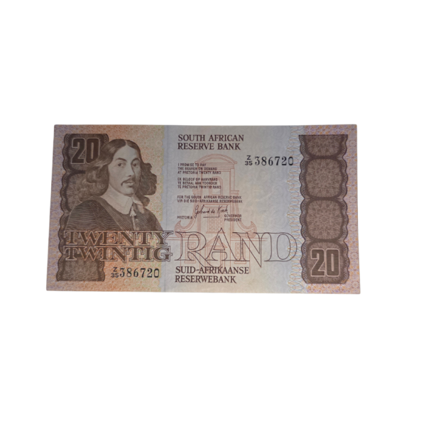 South African Reserve Bank Twenty Rand 1984 Enf/Afr S/N: Z35/386720 Hern: 682