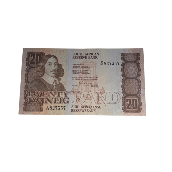 South African Reserve Bank Twenty Rand 1984 Eng/Afr S/N: Z33/827357 Hern: 682