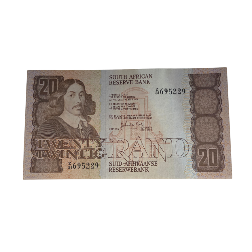 South African Reserve Bank Twenty Rand 1984 Eng/Afr S/N: Z31/695229 Hern: 682