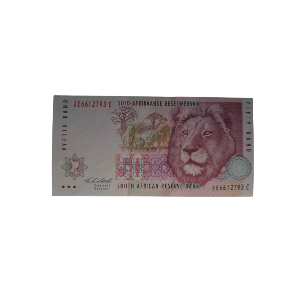 South African Reserve Bank Fifty Rand Afr/Eng 1992 S/N: AE6612793C Hern: 809