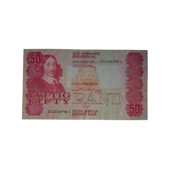 South African Reserve Bank Fifty Rand Afr/Eng 1990 S/N: XX0646996E Hern: 807
