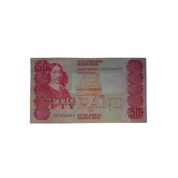 South African Reserve Bank Fifty Rand 1990 Afr/Eng S/N: XX1535618E Hern: 807