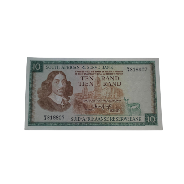 South African Reserve Bank Ten Rand Eng/Afr 1967 S/N: W3/818807