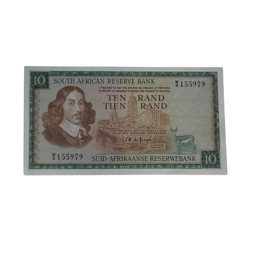South African Reserve Bank Ten Rand, 1967, Eng/Afr, S/N: W5/155979, Hern 514