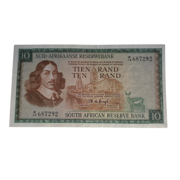 South African Reserve Bank Ten Rand Afr/Eng 1976 S/N: W14/687292 Hern: 526