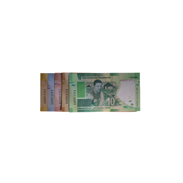 South African Reserve Bank 2014 L.Kganyago Set: R10, R20, R50, R100, R200 S/N: AAOOO1570 A-E
