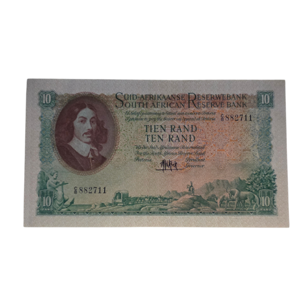 South African Reserve Bank Ten Rand 1961 Afr/Eng S/N: C8/882711 Hern: 494
