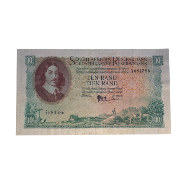 South African Reserve Bank Ten Rand 1961 Eng/Afr S/N: C3/684386 Hern: 494