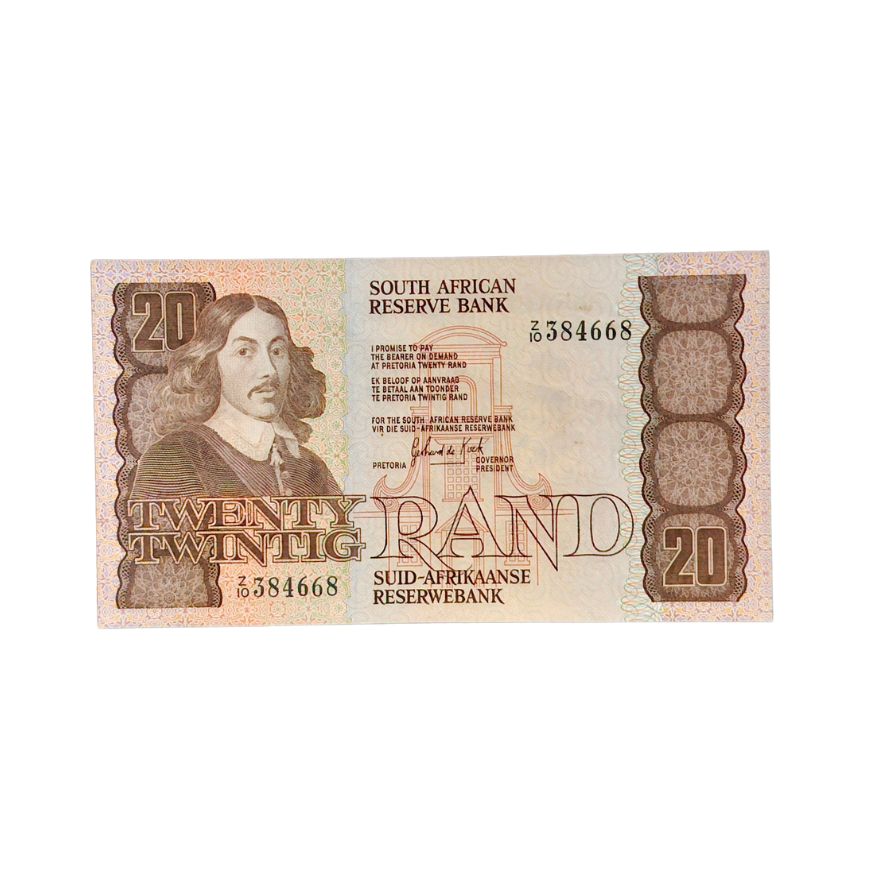 South Africa Reserve Bank Twenty Rand 1984 Eng/Afr Z10/ 384668, Hern 682