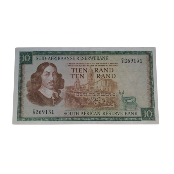 South African Reserve Bank Ten Rand 1966 Afr/Eng S/N: C8/269131 Hern: 504