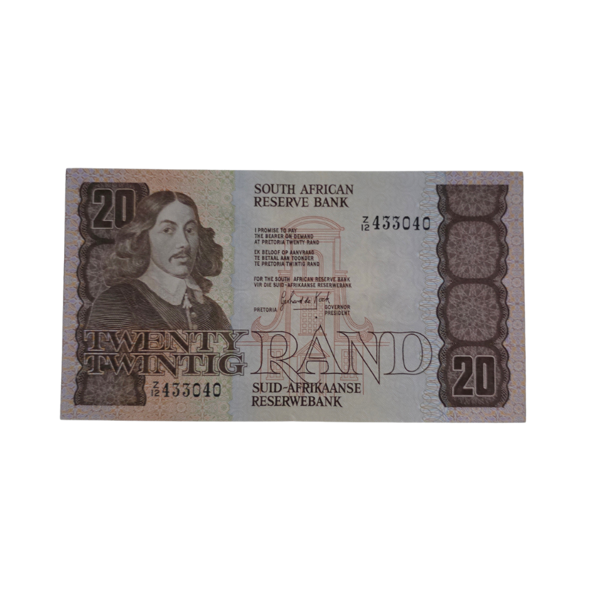 South African Reserve Bank Twenty Rand 1984 Eng/Afr S/N: Z12/433040 Hern: 682