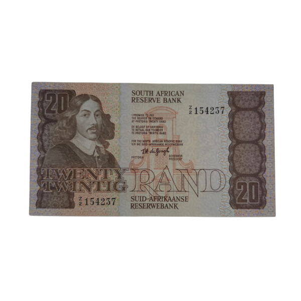 South African Reserve Bank Twenty Rand 1979 Eng/Afr S/N: Z2/154237 Hern: 668