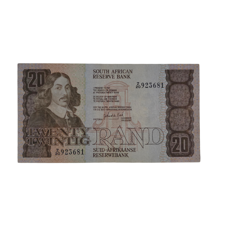 South African Reserve Bank Twenty Rand 1984 Eng/Afr S/N: Z20/923681 Hern: 682