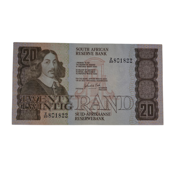 South African Reserve Bank Twenty Rand 1984 S/N: Z23/801822 Hern: 682