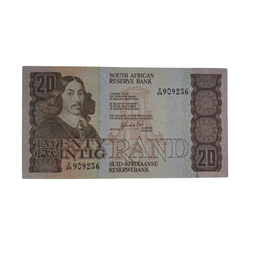 South African Reserve Bank Twenty Rand 1984 Eng/Afr S/N: Z24/909236 Hern: 682