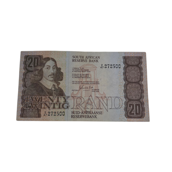 South African Reserve Bank Twenty Rand 1984 Eng/Afr S/N: Z47/272500