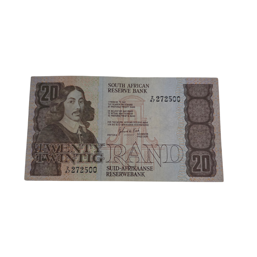 South African Reserve Bank Twenty Rand 1984 Eng/Afr S/N: Z47/272500