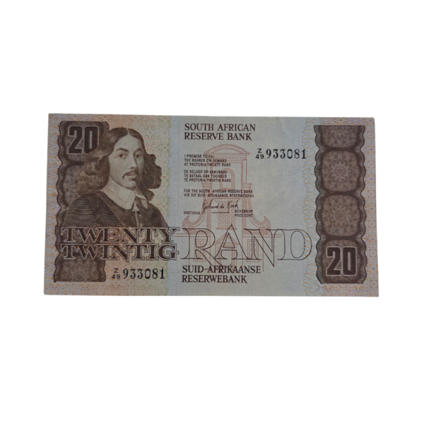 South African Reserve Bank Twenty Rand 1984 Eng/Afr S/N: Z49/933081 Hern: 682