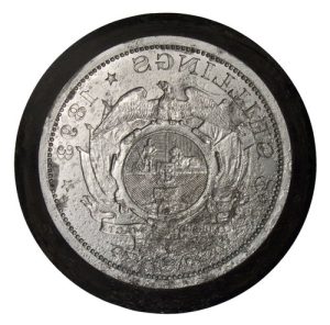 1893 Shilling worn die / matrize (Berlin M&uuml;nzkabinett)