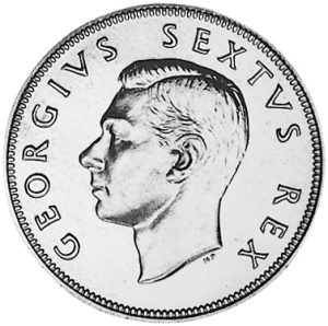 1948 South Africa Two and a Half Shilling obverse