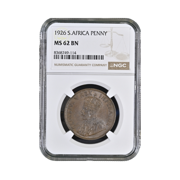 1926 South Africa Penny (MS 62 BN)