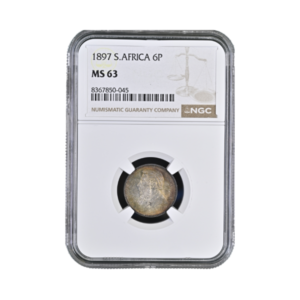 1897 South Africa 6 Pence (MS 63)
