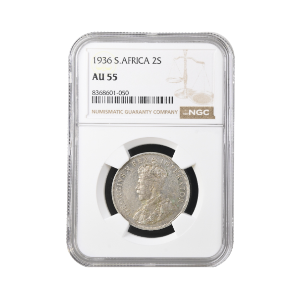 1936 South Africa 2 Shilling (AU 55)