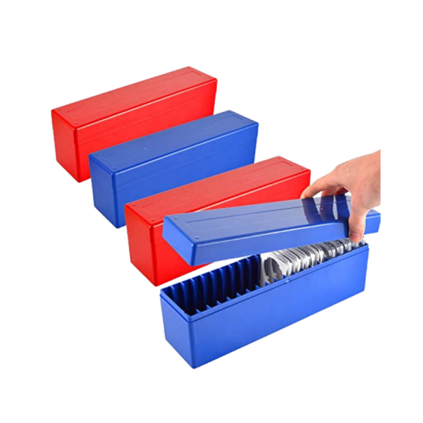 Plastic Graded Coin Box Holder Red/Blue (Used)