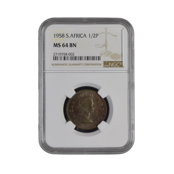 1958 South Africa Half Penny (MS 64 BN) - Top Pop