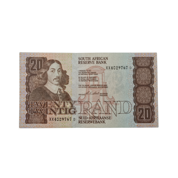 South African Reserve Bank Twenty Rand 1990 Eng/Afr S/N: XX4029767 D