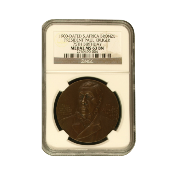 1900-Dated South Africa Bronze President Paul Kruger 75th Birthday Medal (MS 63 BN)