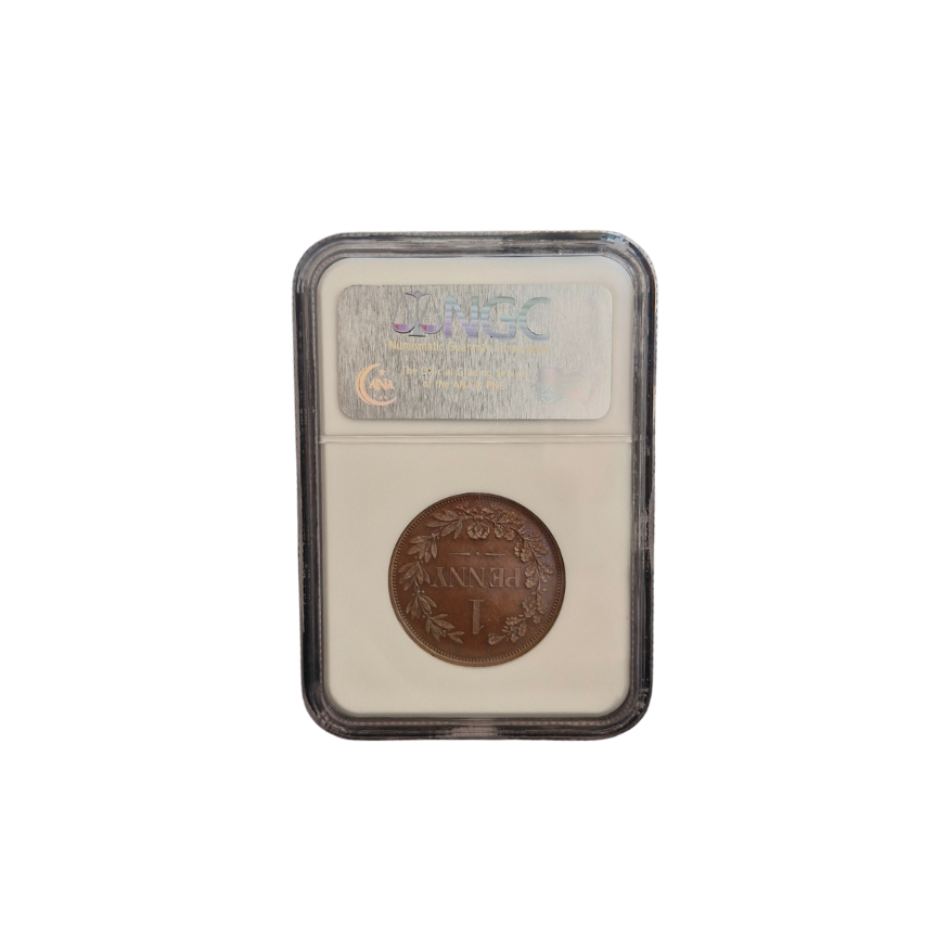 1888 South Africa ORANGE FREE STATE BRONZE - PLAIN SHIELD PENNY PF 65 BN - Image 2